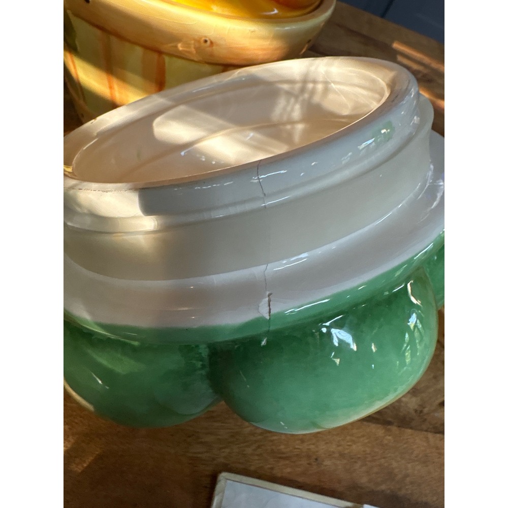 Cracker Barrel Farmers Market Susan Winget Fruit Basket Ceramic Canister Set 3pc - Picture 10 of 16